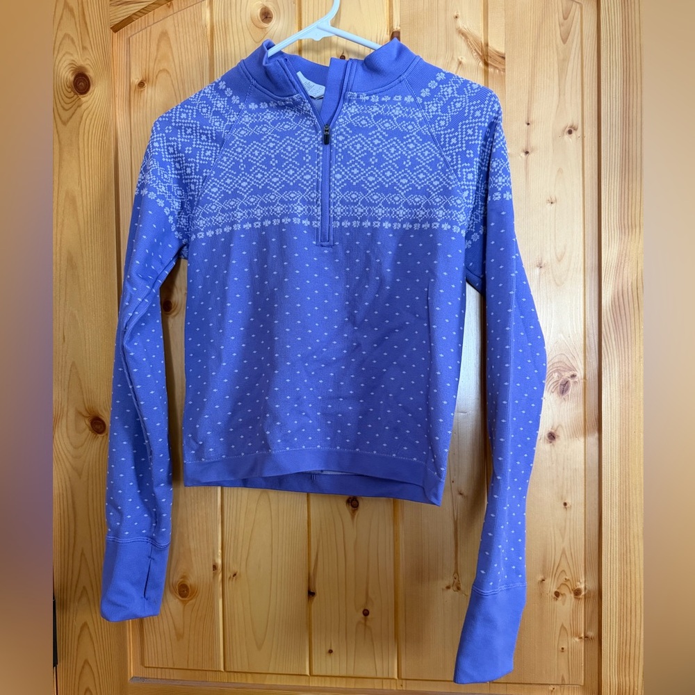 DSG Women's Purple Patterned Turtleneck Sweater